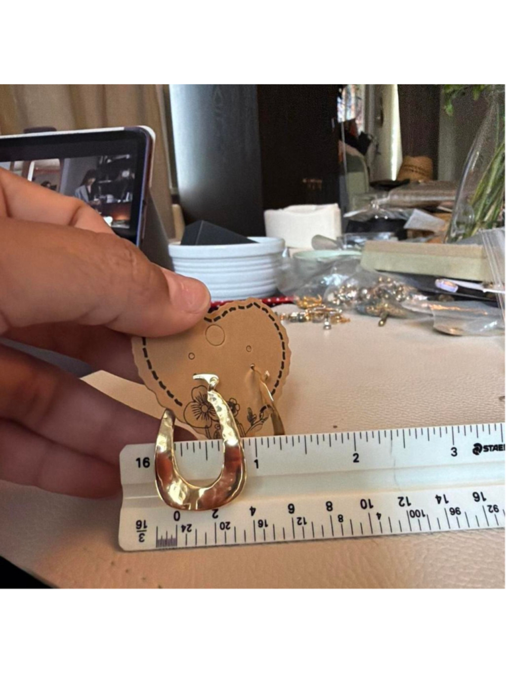 Gold hoop earrings with a unique design #hoop #gold